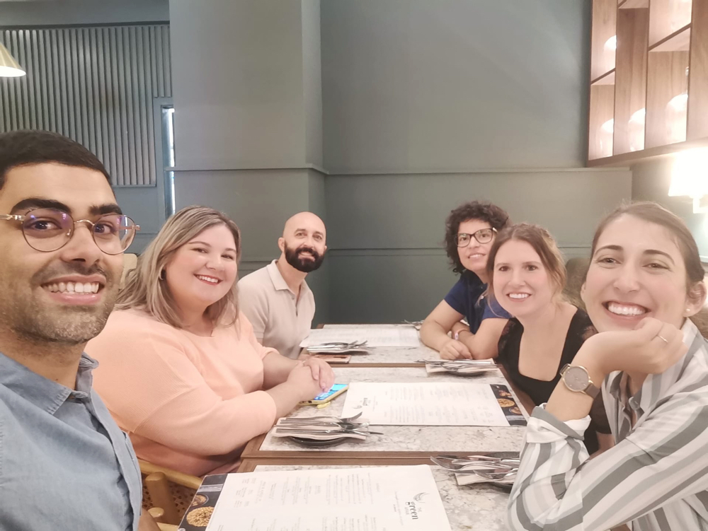 Group lunch. Vegetarian restaurant in Lisbon. 15.10.2021.